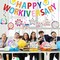 Happy Work Anniversary Decorations - 13PCS Glitter Banner, Hanging Swirls & Centerpieces (Colorful) 6"L x 6"W